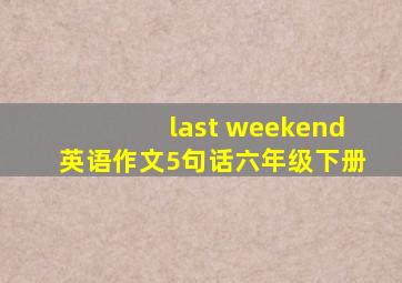 last weekend英语作文5句话六年级下册